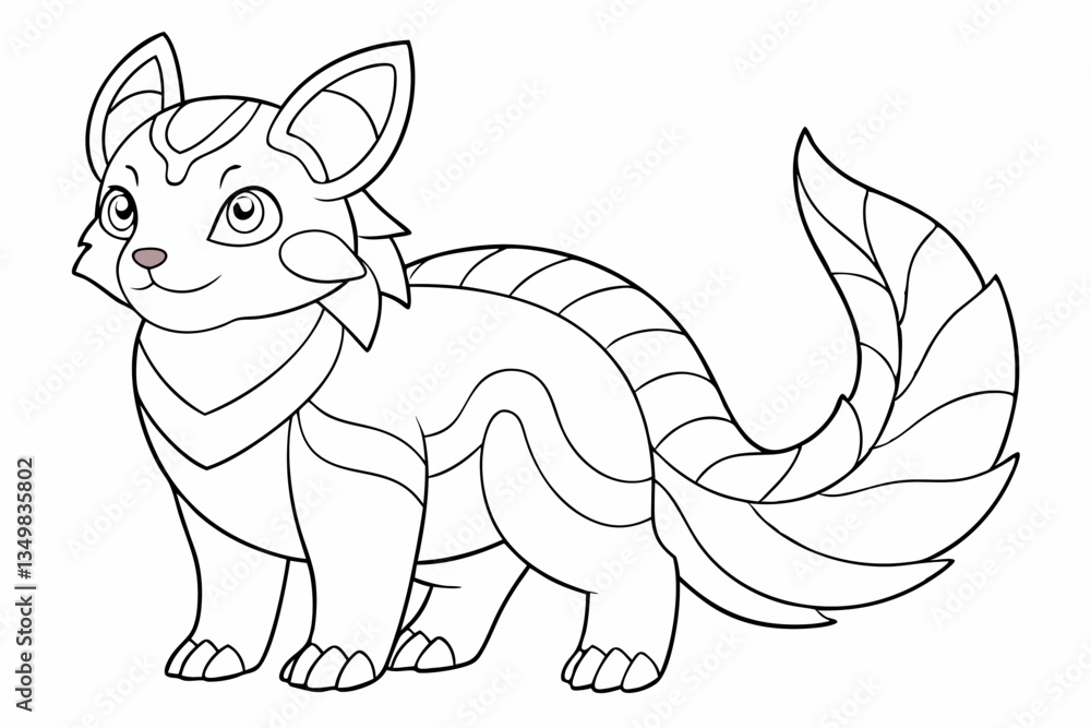 Obraz premium coloring page line art black sihouette vector
