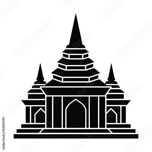 temple silhouette vector illustration