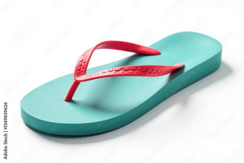 A single flip-flop isolated on a pure white background , tropical, summer, sandal A single flip-flop isolated on a pure white background , tropical, summer, sandal