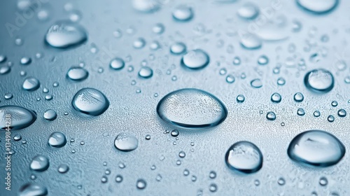 Wallpaper Mural Mesmerizing macro photography, glistening water droplets on a reflective metal surface Torontodigital.ca