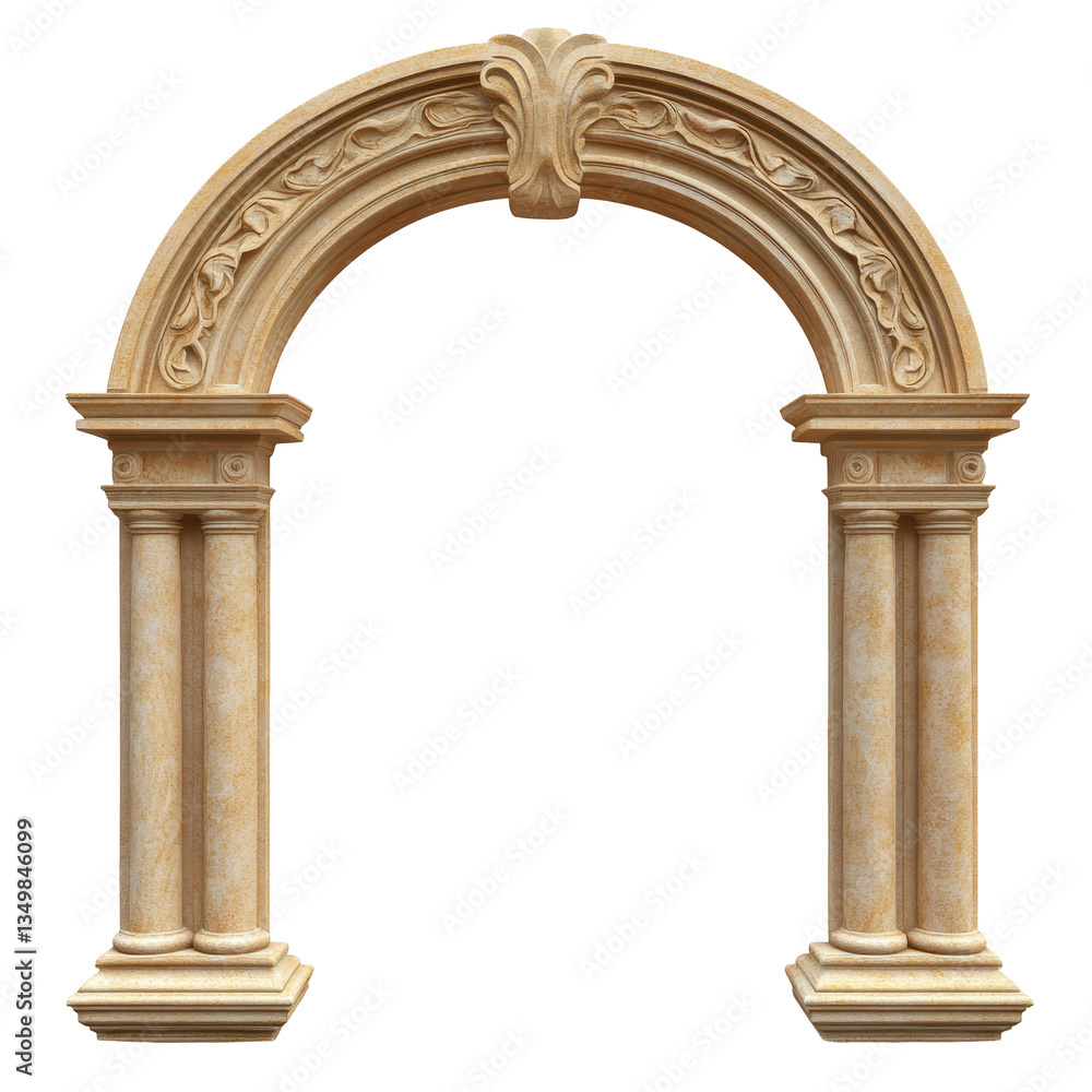 Fototapeta premium Detailed 3D representation of an architectural arch, highlighting its elegant curves and features.