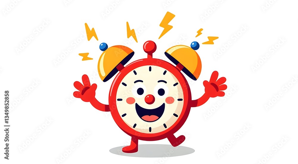Naklejka premium The vibrant morning of the alarm clock