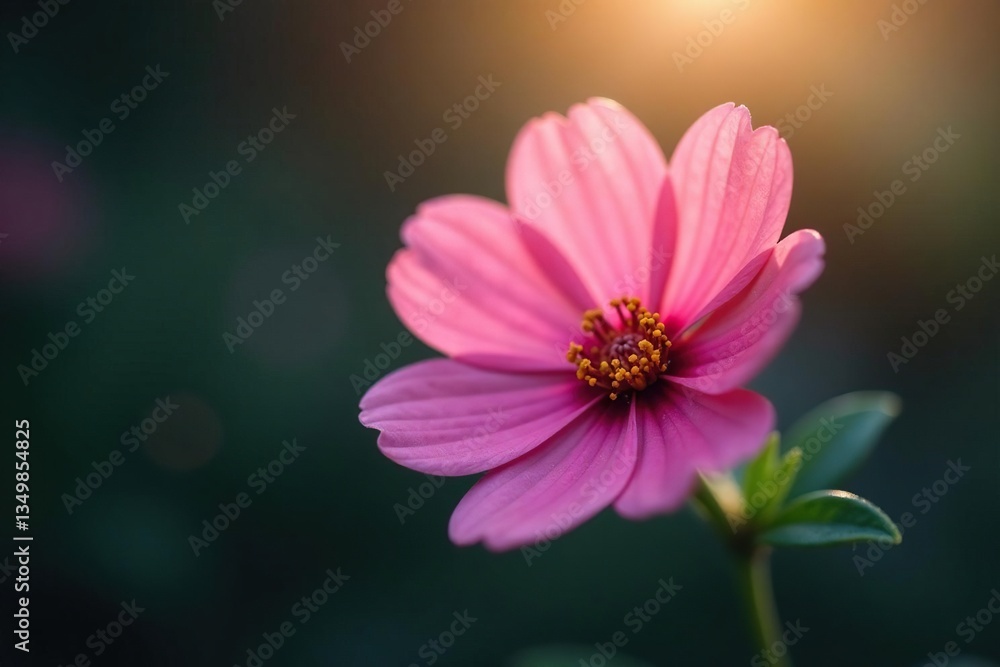 Obraz premium Single isolated flower with subtle light effects, bloom, soft focus, blossom