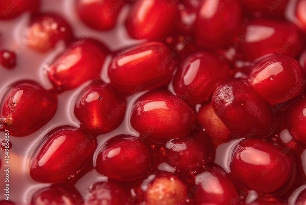 Close-up of Juicy Pomegranate Seeds in Juice Close-up of Juicy Pomegranate Seeds in Juice