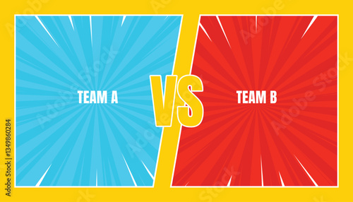 Red and Blue before and after frames. Two color retro background with halftone corners for comparison. Design template. Vector illustration. 