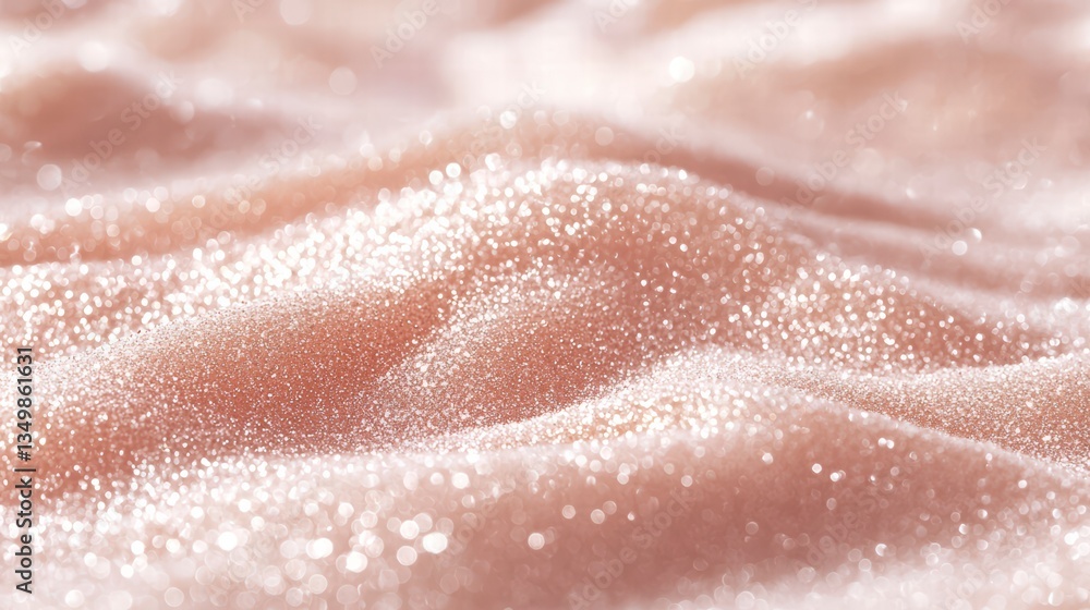 Fototapeta premium Soft Sparkle: A close-up shot of a soft, flowing fabric covered in glittering particles, conveying a sense of luxury and delicate beauty.