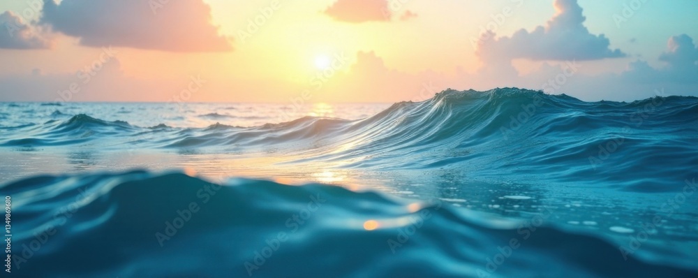 Obraz premium Calming Oceanic Effect with Gradual Transition , blue, serene, gradient