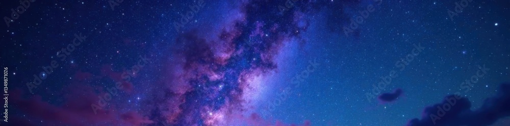 Fototapeta premium Celestial night sky with stars and galaxy background, astronomy, celestial