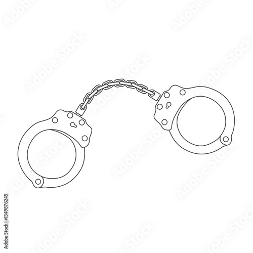 Handcuffs Outline Icon Illustration on White Background