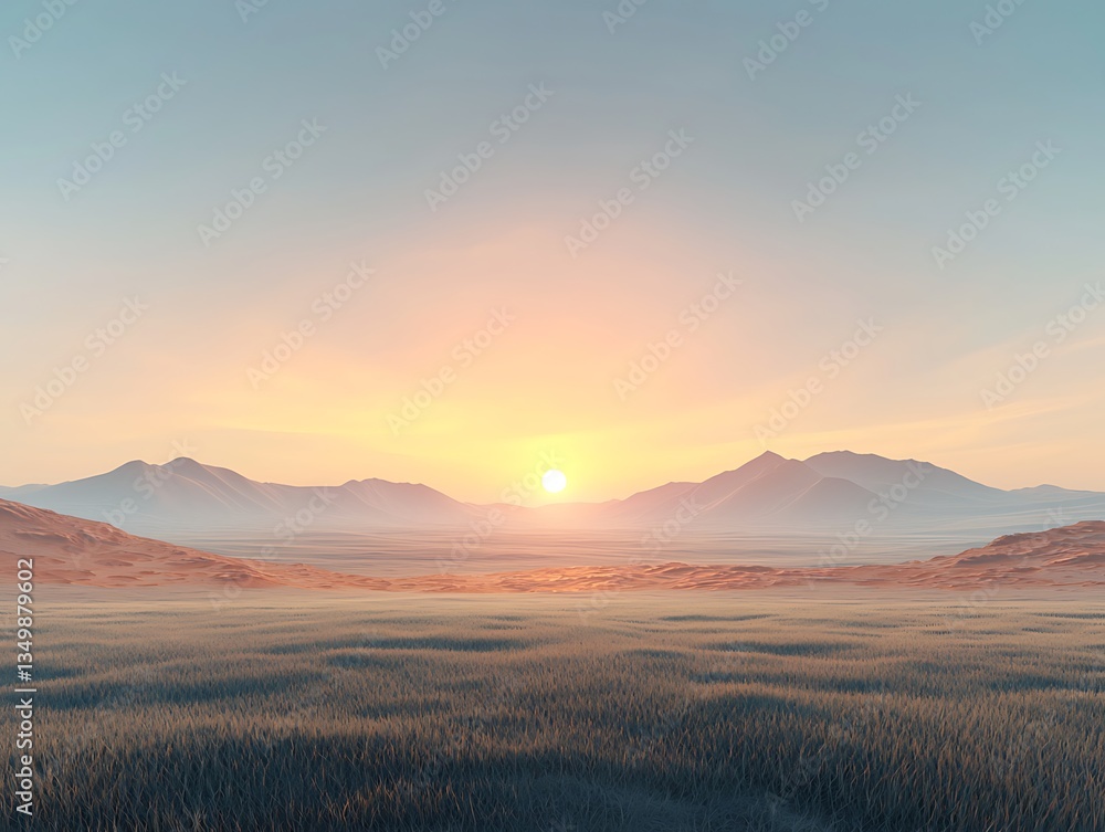 Desert Sunset: Vast Plains for Mountain Range. Desert Sunset: Vast Plains for Mountain Range.