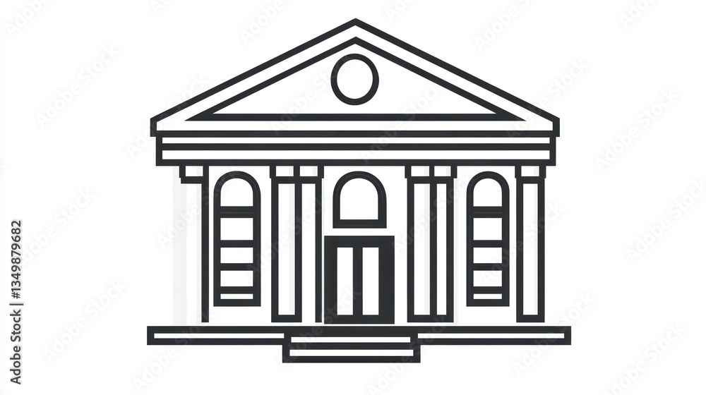Simple outline of a government building Simple outline of a government building