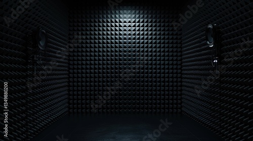 Wallpaper Mural Futuristic black soundproof room dark background. AI generated Torontodigital.ca