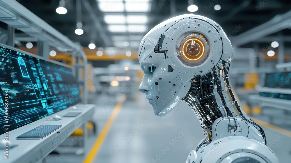Fototapeta premium Advanced Robotics: AI in Industrial Automation