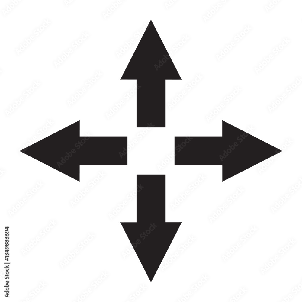FLECHE DE DIRECTION MULTIDIRECTIONNELLE 2 - ILLUSTRATION VECTORIELLE