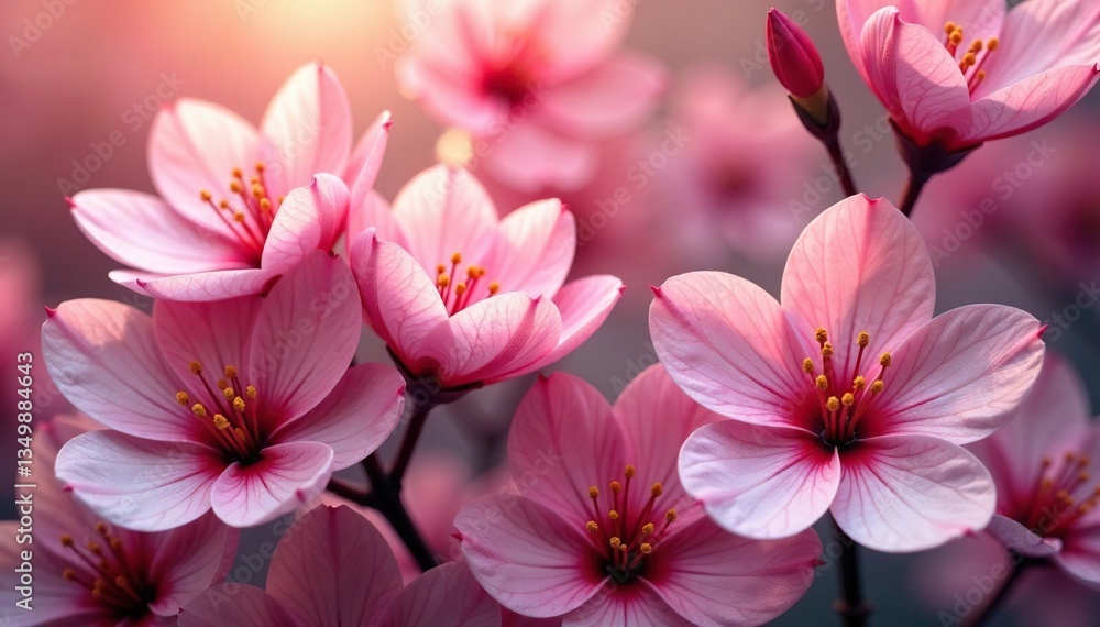 Soft, overlapping blossoms; endless floral motif , pretty, light Soft, overlapping blossoms; endless floral motif , pretty, light