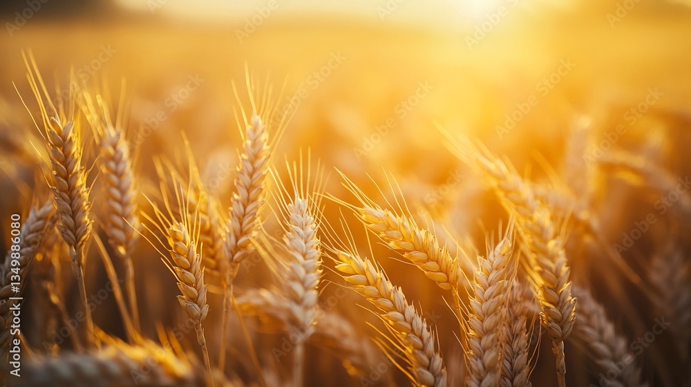 Fototapeta premium Golden Wheat Field at Sunset (2)