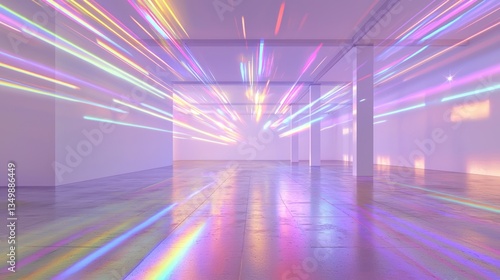 Wallpaper Mural Neon Lights Corridor: Abstract Digital Art Torontodigital.ca