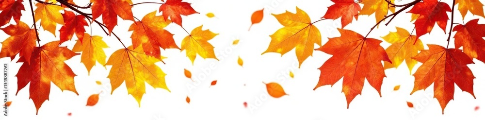 Dense autumn leaves isolated on white background, leafy, natural, foliage Dense autumn leaves isolated on white background, leafy, natural, foliage