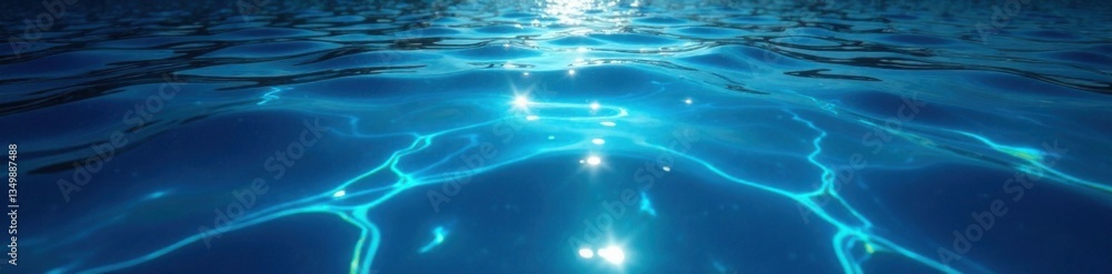 Dark blue ocean surface reflected in shiny seafloor, floor, water, dark blue Dark blue ocean surface reflected in shiny seafloor, floor, water, dark blue