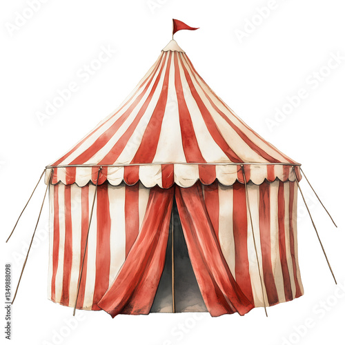Traditional circus tent big top isolated on transparent background