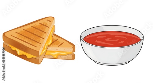 Delicious Grilled Cheese Sandwiches with Tomato Soup for Comfort Food