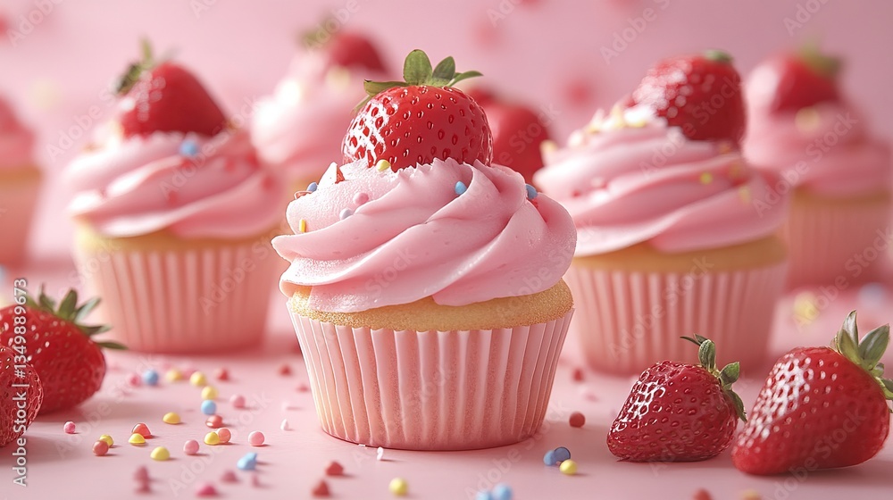 Frosted Strawberry Cupcakes Topped with Fresh Strawberries: A Sweet and Delicious Treat for Every Occasion Frosted Strawberry Cupcakes Topped with Fresh Strawberries: A Sweet and Delicious Treat for Every Occasion