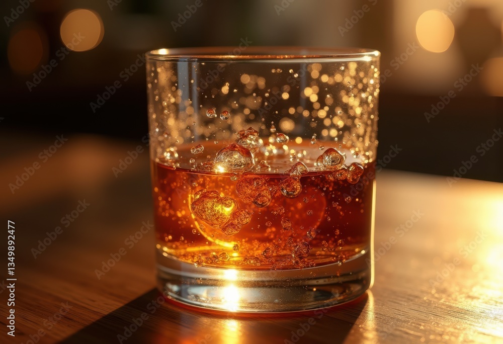 detailed close image whiskey glass visible condensation light reflections surface featuring rich amber liquid, drink, texture, alcohol, beverage, droplet detailed close image whiskey glass visible condensation light reflections surface featuring rich amber liquid, drink, texture, alcohol, beverage, droplet
