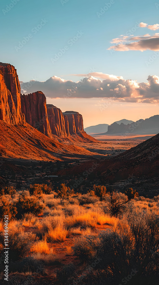 Naklejka premium Monument Valley Sunset: Arizona's Majestic Landscape