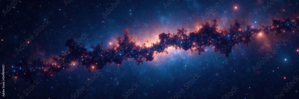 Naklejka premium Deep space with glittering stars on a dark canvas, twinkling stars, night sky