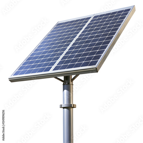 Solar panel on a pole isolated on transparent background  
