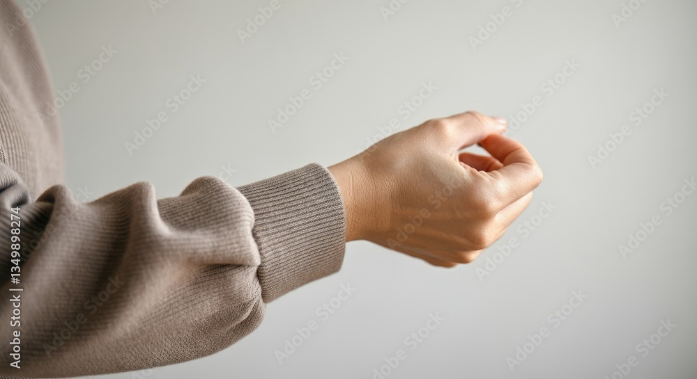 Obraz premium Close-up of hand making Italian gesture, neutral background