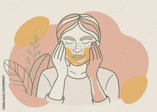 Skincare Routine. Applying a Face Mask for Glowing Skin