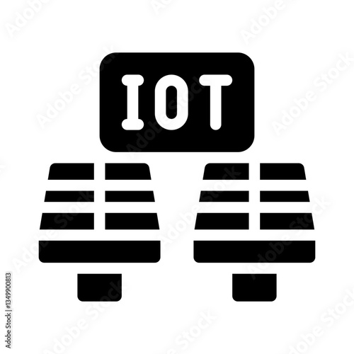 smart grid glyph icon