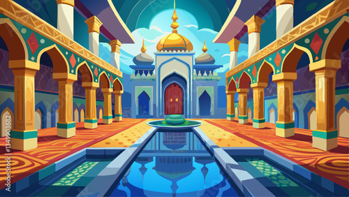 Islamic architecture interior, mosque, palace.
