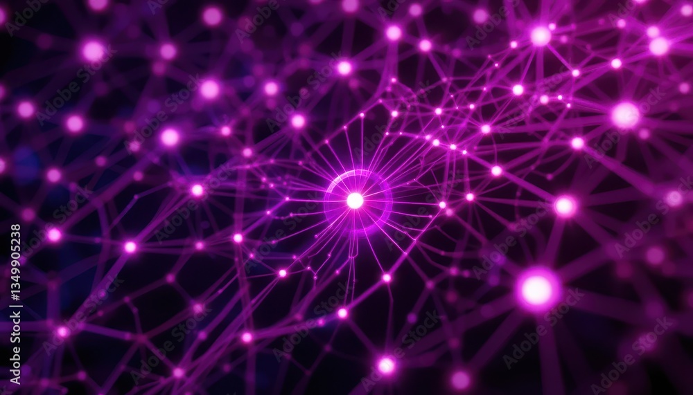 Abstract Purple Pink Network Glowing Connections and Nodes Digital Art Abstract Purple Pink Network Glowing Connections and Nodes Digital Art
