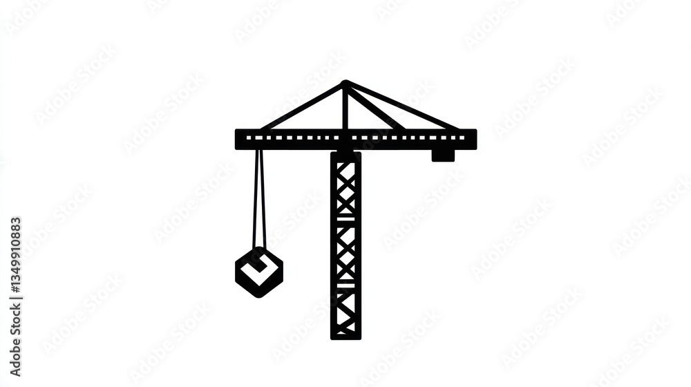 Simple crane illustration, construction tool Simple crane illustration, construction tool