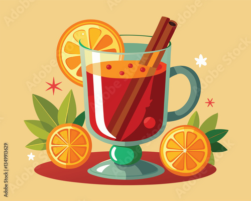 Mulled Wine with Orange and Cinnamon. A Festive Winter Drink