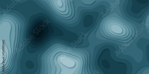 Abstract Papercut Layered Contour Mapping Design in Modern Gradient Style, 3D Paper Cut Art Inspired Wavy Landscape, Elegant Geometric Flow Pattern, Smooth Cutout Effect for Digital Design