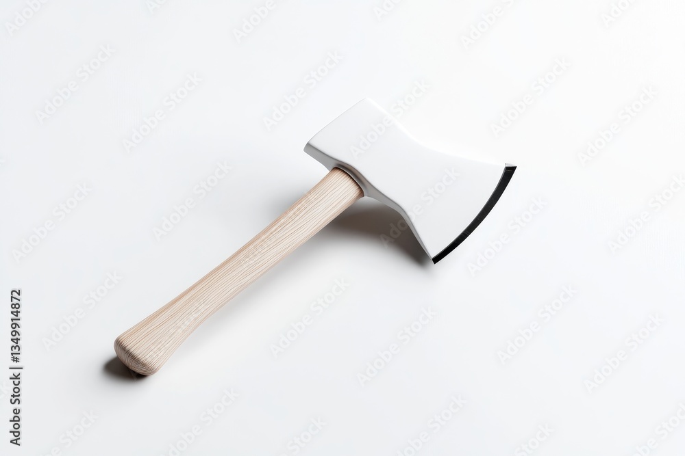 White axe with wooden handle White axe with wooden handle