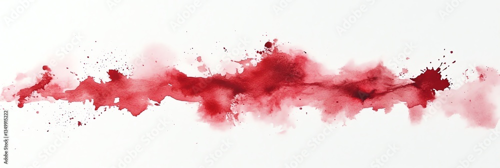 Abstract Watercolor Painting with Red Splatters on White Background Abstract Watercolor Painting with Red Splatters on White Background