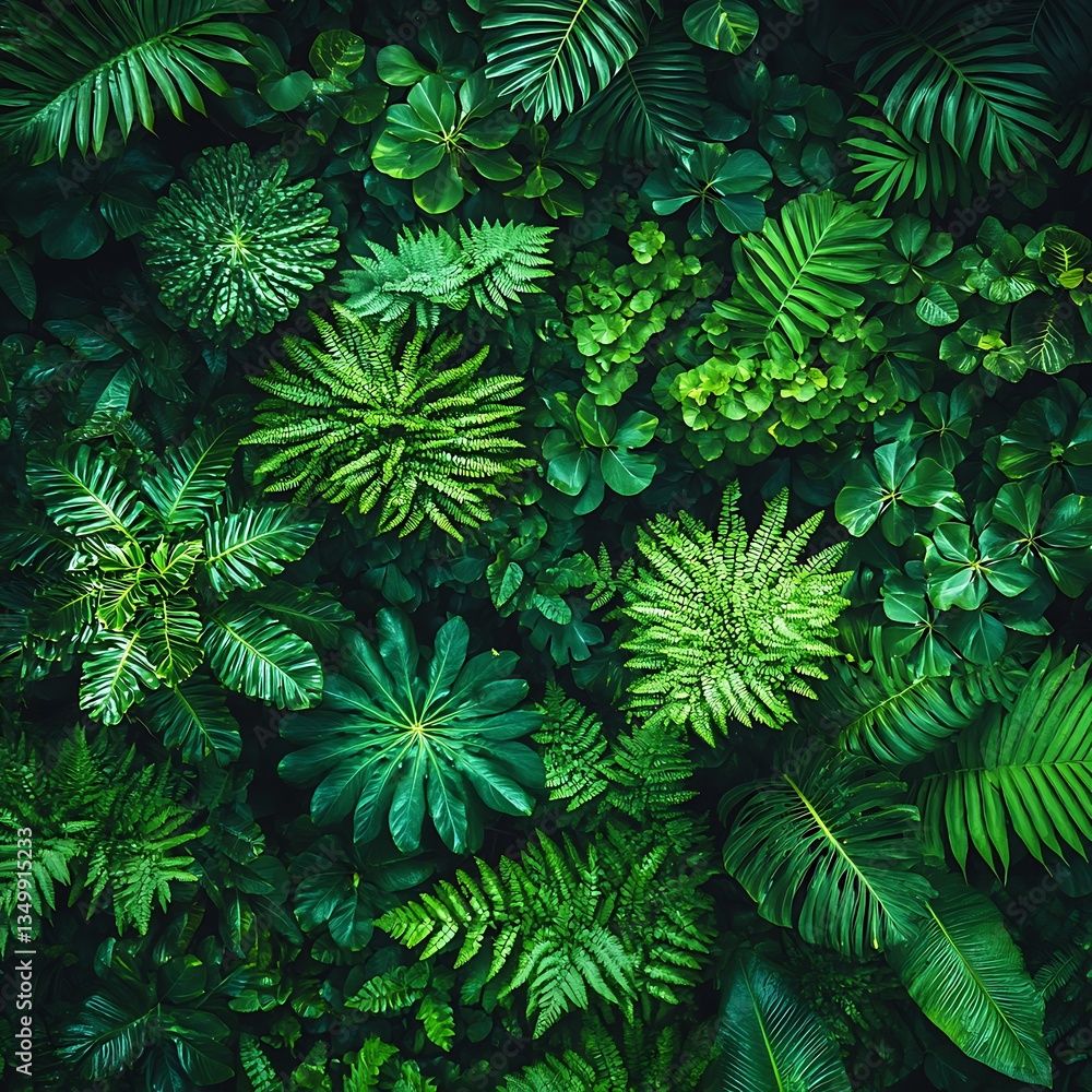 Dense jungle with vibrant palm and fern leaves high resolution picture Dense jungle with vibrant palm and fern leaves high resolution picture