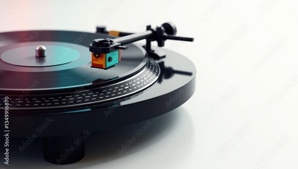 Turntable vinyl record player on white background , vinyl, music, vintage