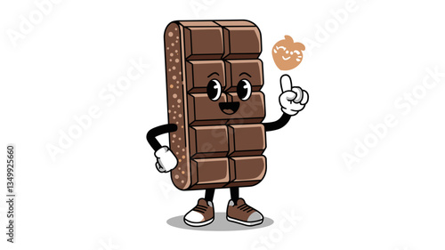 Cute Chocolate Bar Cartoon Character