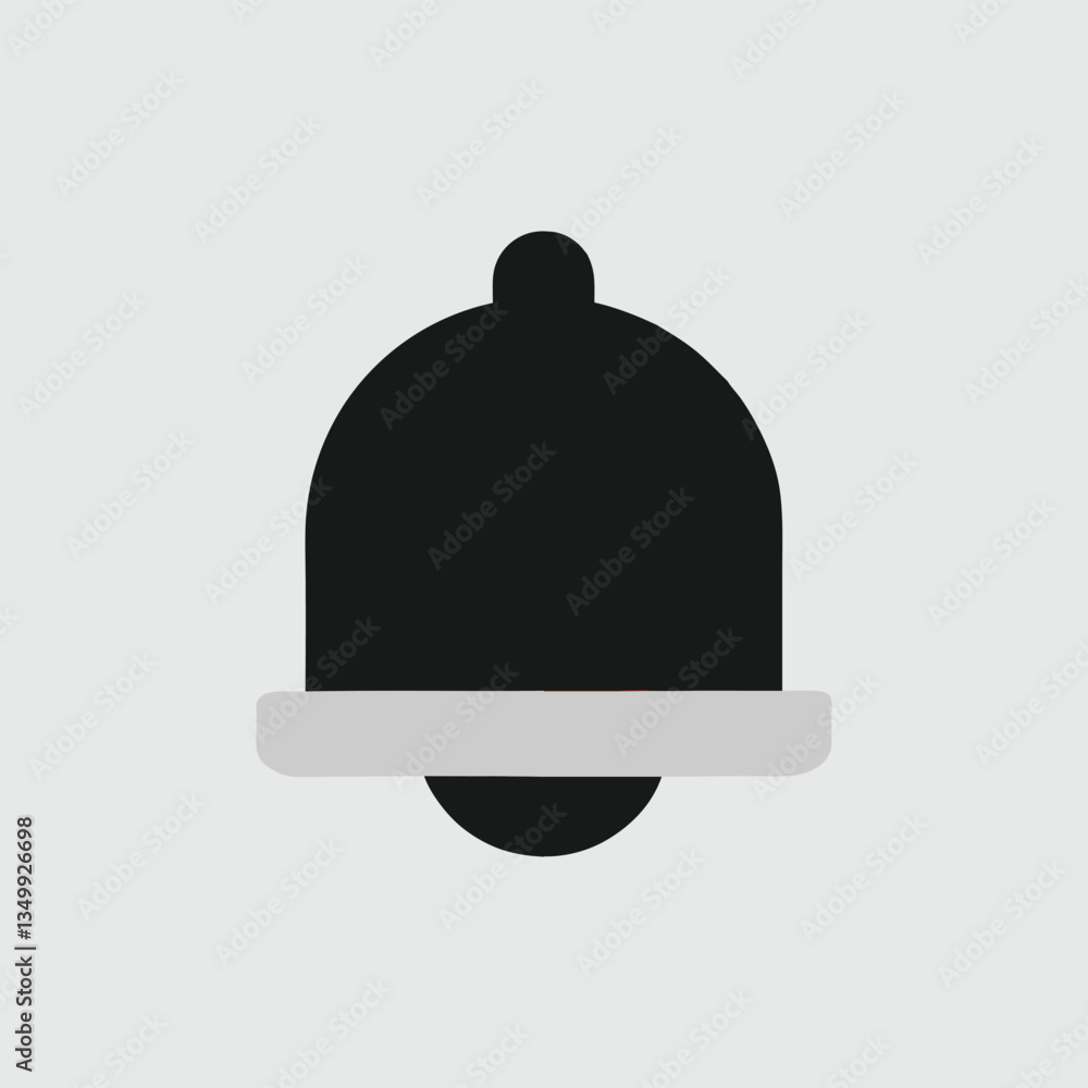 Simple Black Bell Icon on a Light Gray Background Simple Black Bell Icon on a Light Gray Background