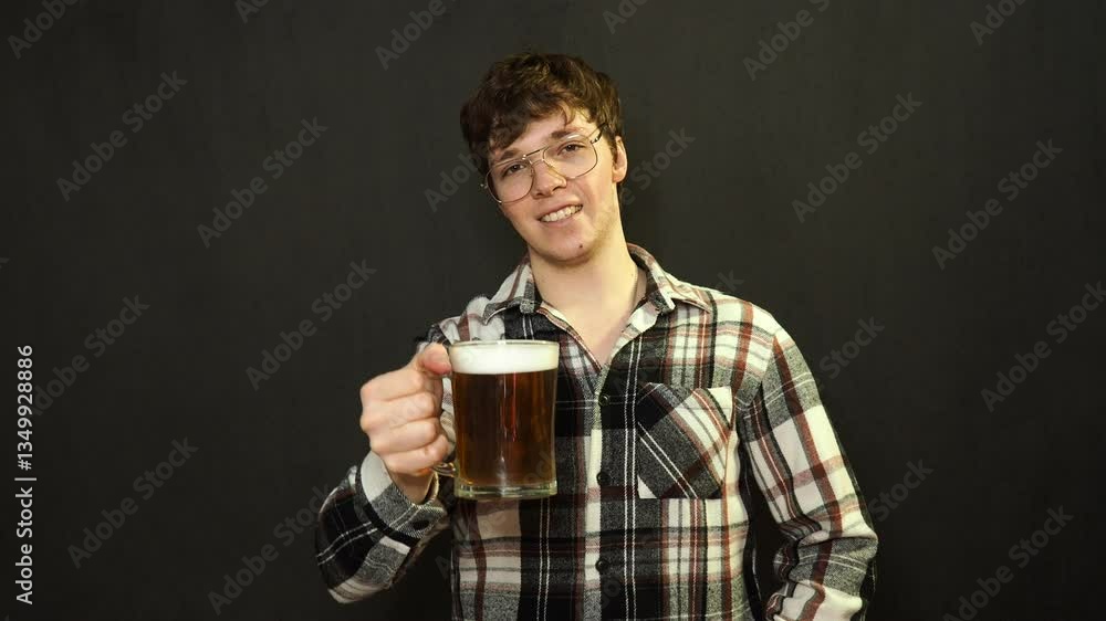 Holidays and weekends. Attractive young man and beer. Holidays and weekends. Attractive young man and beer.