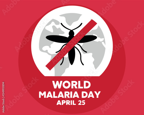 Stop Malaria: World Malaria Day Awareness with Crossed Out Mosquito Symbol