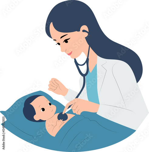 Female Doctor Examining Baby's