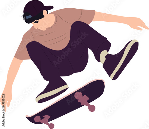 Teenager Skateboarding Air Trick