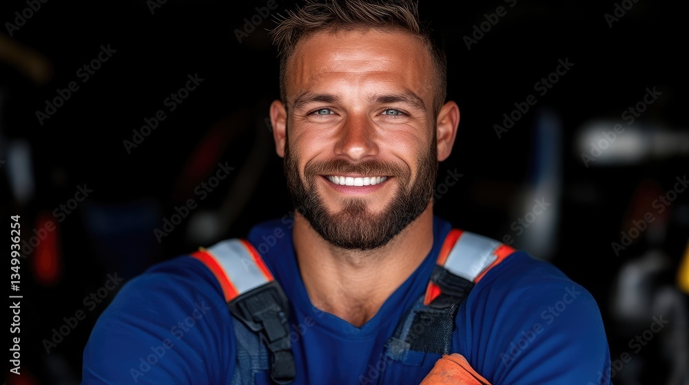 Obraz premium Smiling worker in uniform