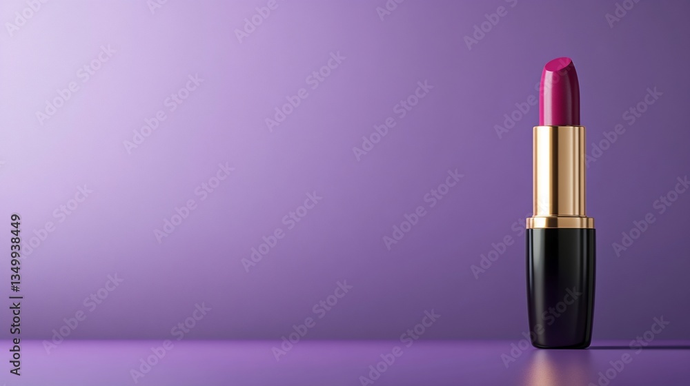 Lipstick on a violet surface with space to left Lipstick on a violet surface with space to left